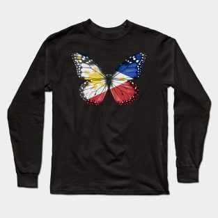 Filipino Flag  Butterfly - Gift for Filipino From Philippines Long Sleeve T-Shirt